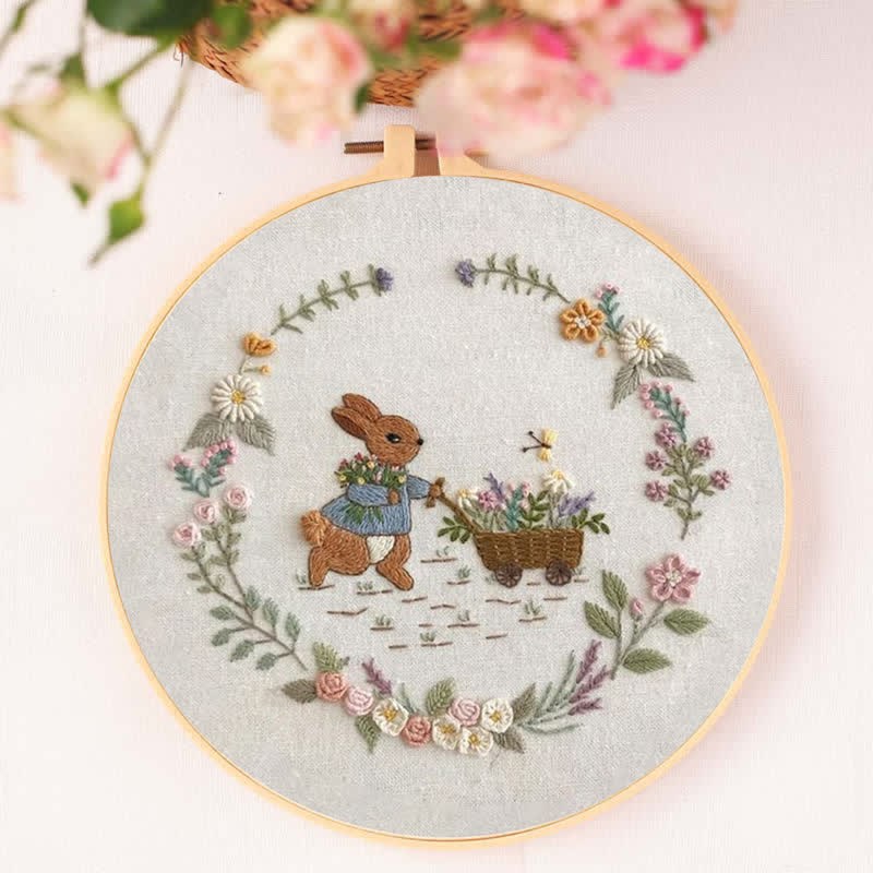 Rubbyoo Embroidery Kit - Garden Rabbit - image 2