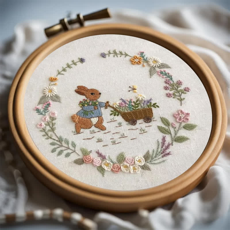 Rubbyoo Embroidery Kit - Garden Rabbit - image 4