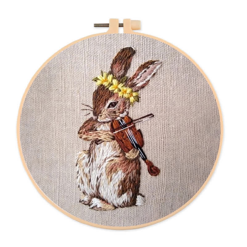 Rubbyoo Embroidery Kit - Rabbit Playing Violin - image 0