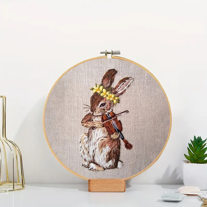 Rubbyoo Embroidery Kit - Rabbit Playing Violin - image 1