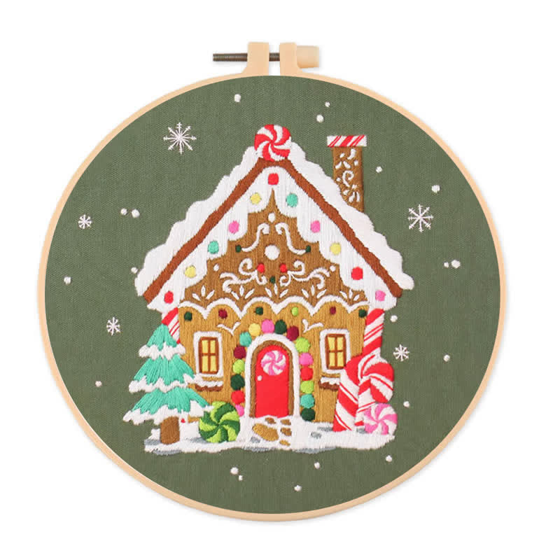 Rubbyoo Embroidery Kit - Nordic Gingerbread House - 20*20cm - image 0