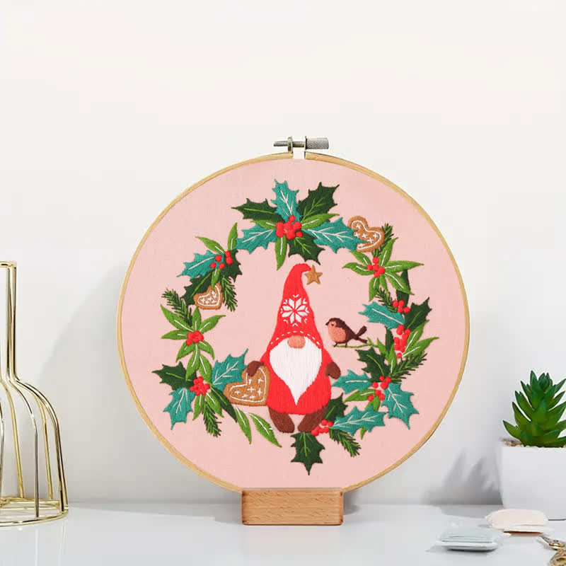 Rubbyoo Embroidery Kit - Mistletoe Wreath Gnome - image 8