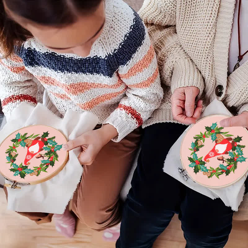 Rubbyoo Embroidery Kit - Mistletoe Wreath Gnome - image 7