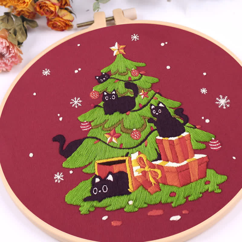 Rubbyoo Embroidery Kit - Black Cat Christmas Kittens - image 2