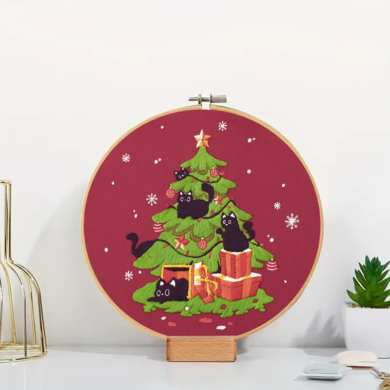 Rubbyoo Embroidery Kit - Black Cat Christmas Kittens - image 3