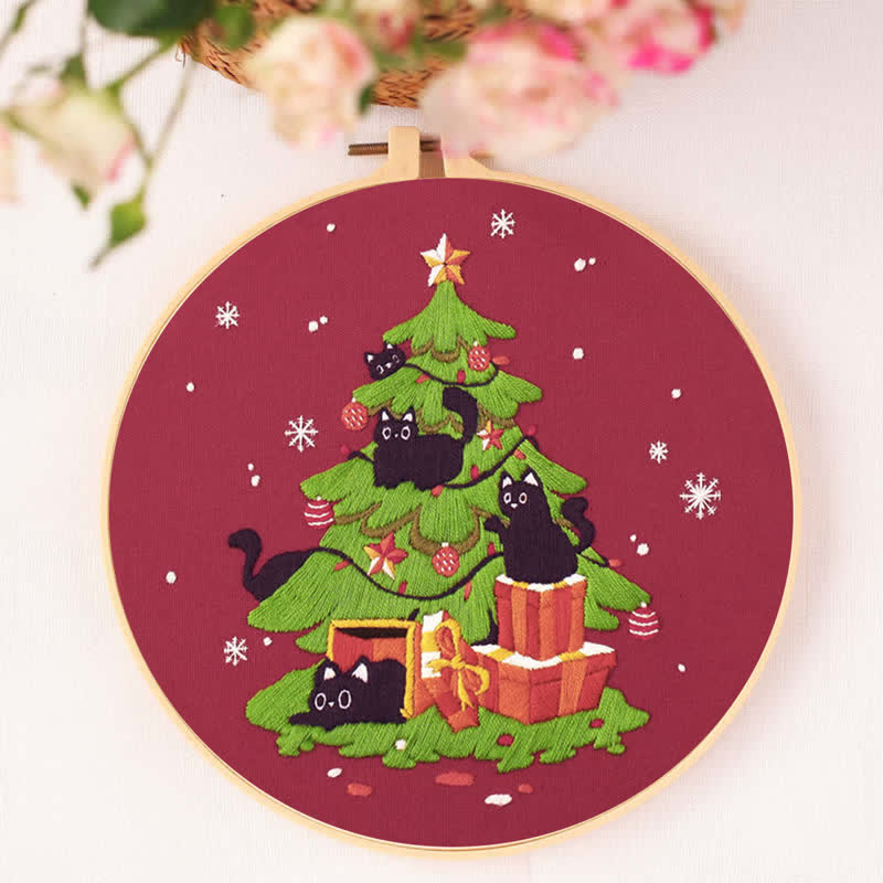 Rubbyoo Embroidery Kit - Black Cat Christmas Kittens - image 6