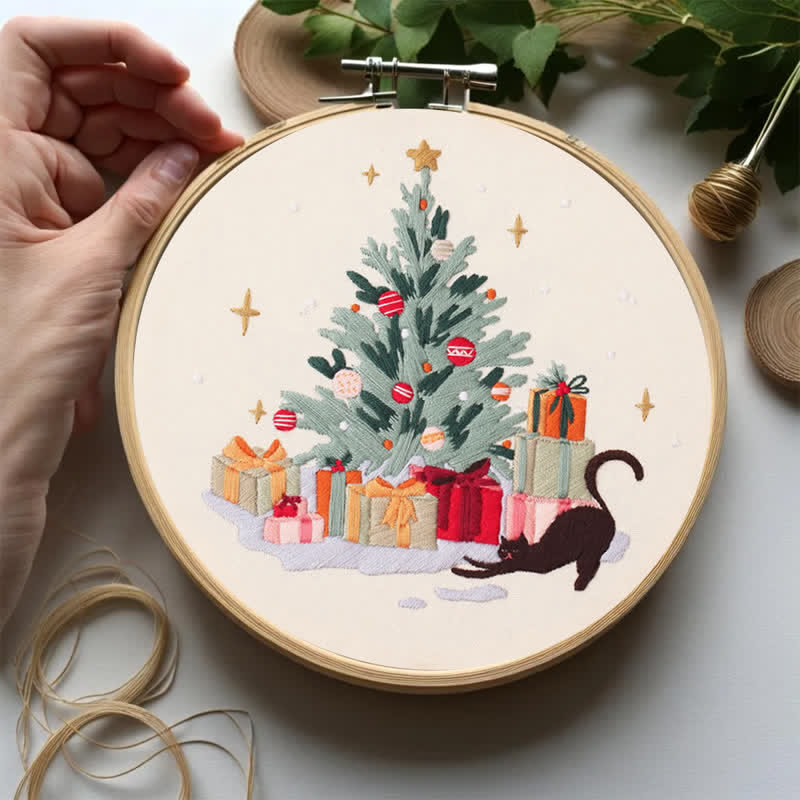 Rubbyoo Embroidery Kit - Black Cat Christmas - image 1