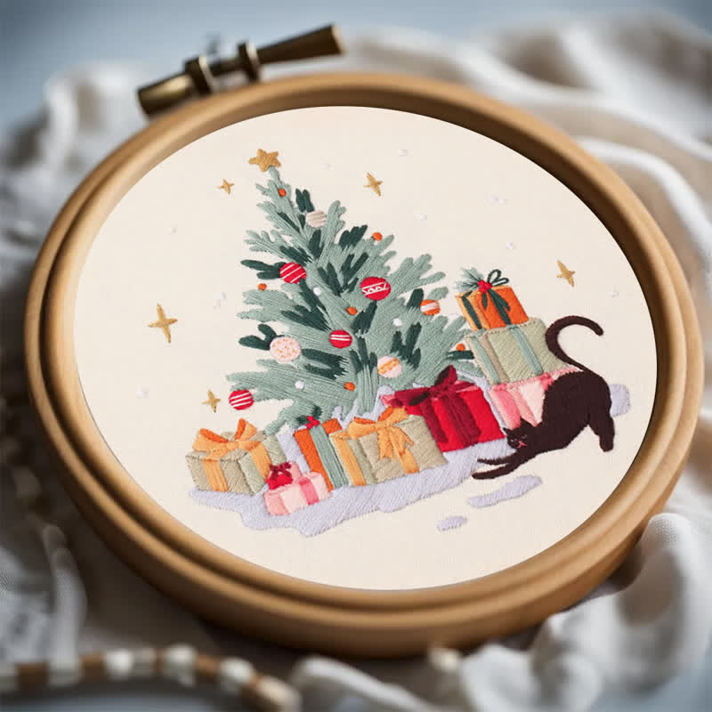 Rubbyoo Embroidery Kit - Black Cat Christmas - image 3