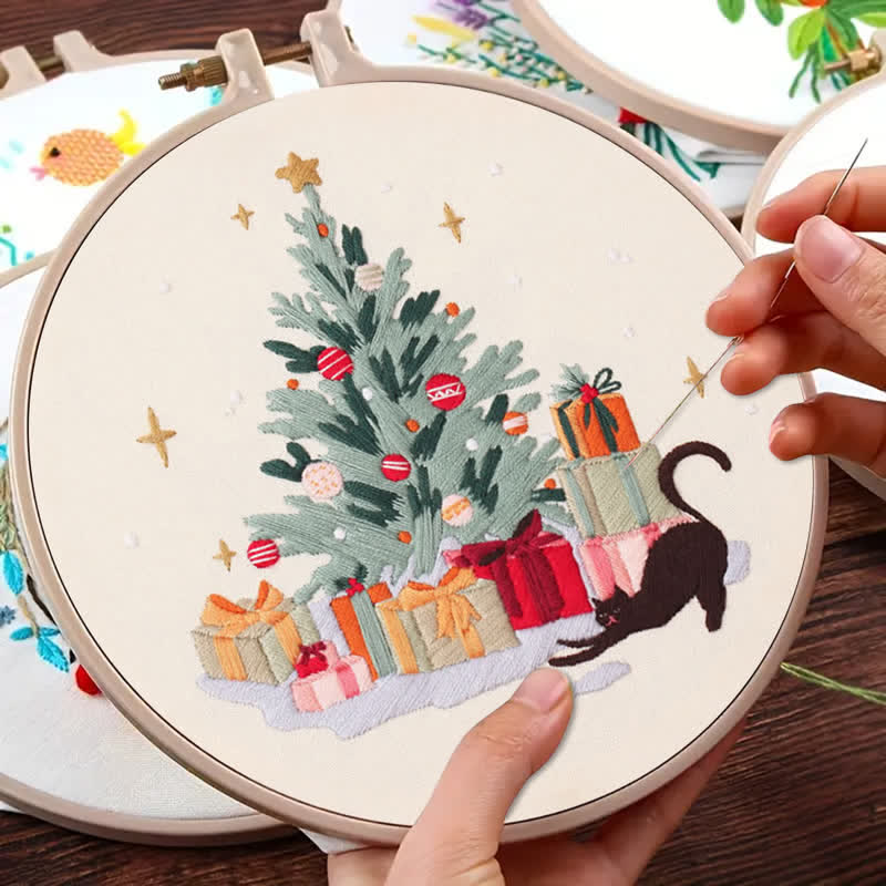 Rubbyoo Embroidery Kit - Black Cat Christmas - image 2