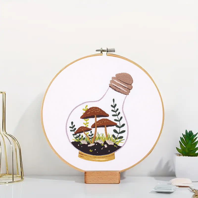 Rubbyoo Embroidery Kit - Glass Bottle Mushroom - image 6