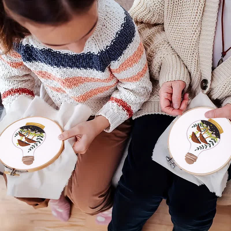 Rubbyoo Embroidery Kit - Glass Bottle Mushroom - image 2