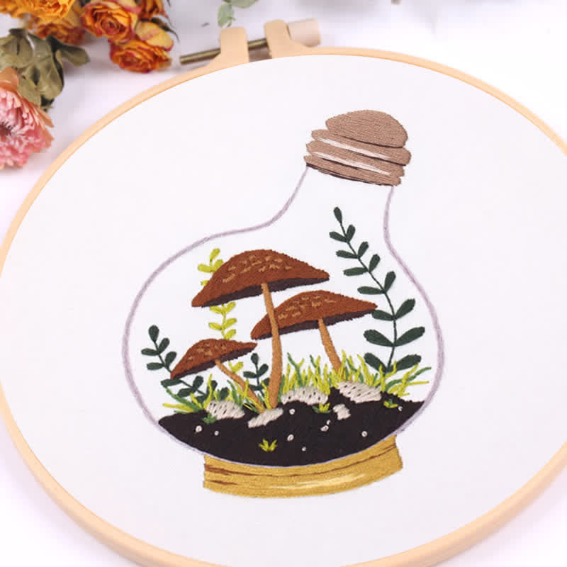 Rubbyoo Embroidery Kit - Glass Bottle Mushroom - image 7