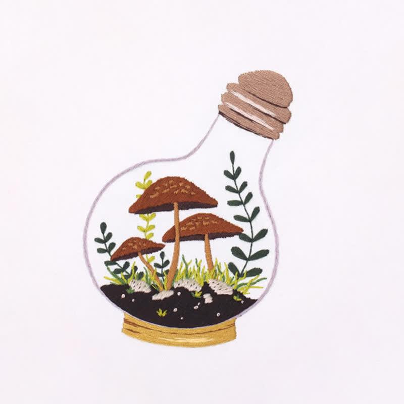 Rubbyoo Embroidery Kit - Glass Bottle Mushroom - image 9