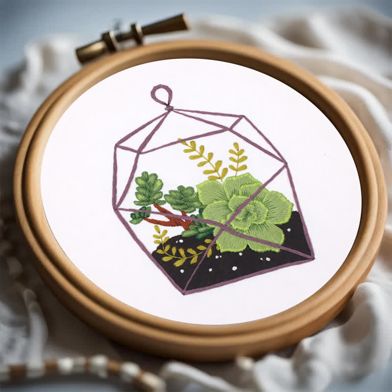 Rubbyoo Embroidery Kit - Florarium Plants - image 1