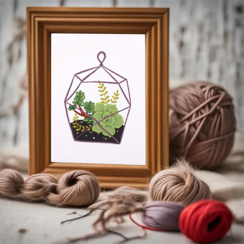 Rubbyoo Embroidery Kit - Florarium Plants - image 2