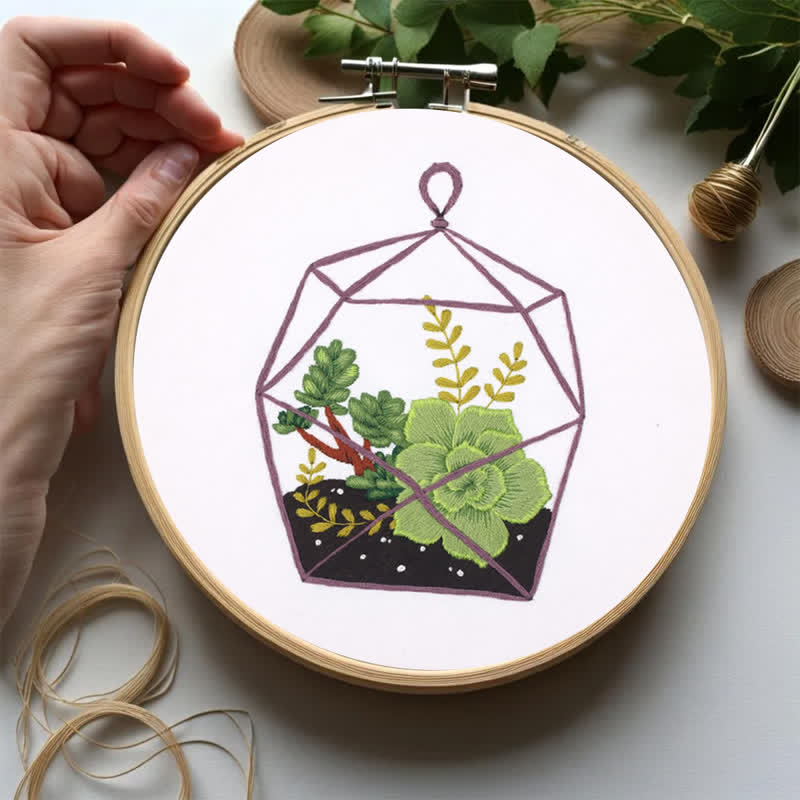 Rubbyoo Embroidery Kit - Florarium Plants - image 6