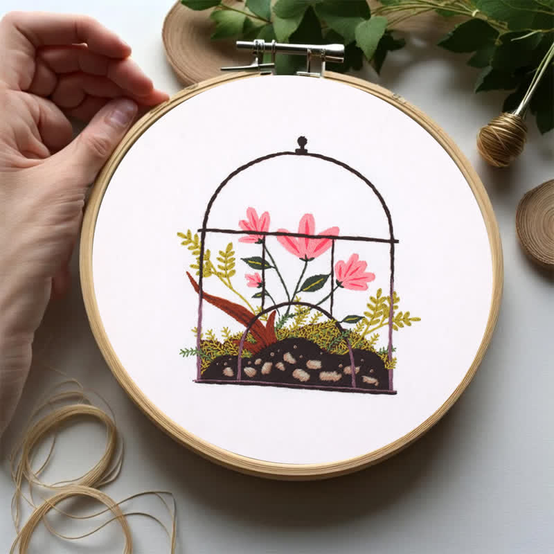 Rubbyoo Embroidery Kit - Flowers And Plants In Cage - image 3