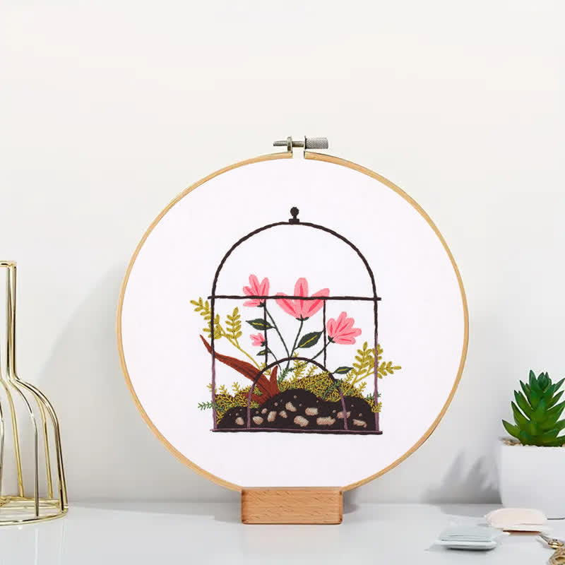 Rubbyoo Embroidery Kit - Flowers And Plants In Cage - image 4