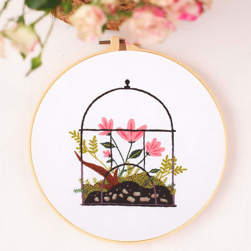 Rubbyoo Embroidery Kit - Flowers And Plants In Cage - image 6
