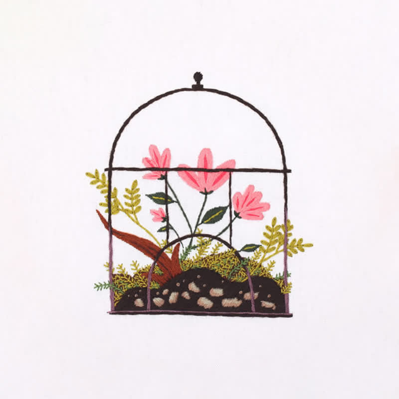 Rubbyoo Embroidery Kit - Flowers And Plants In Cage - image 5