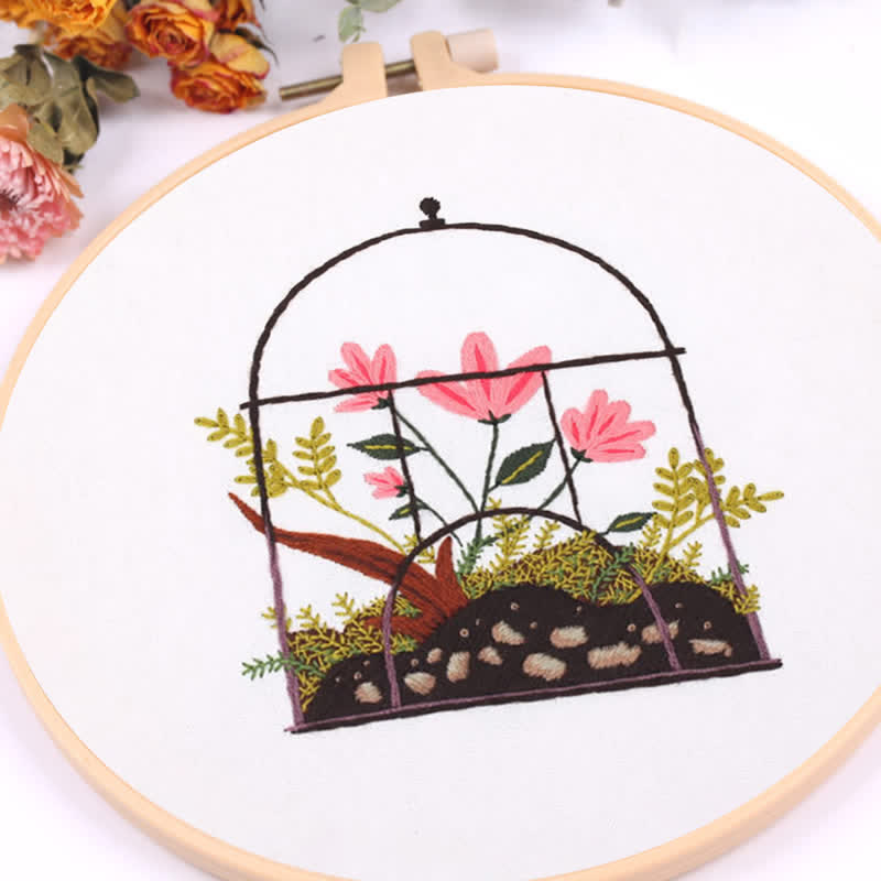 Rubbyoo Embroidery Kit - Flowers And Plants In Cage - image 7