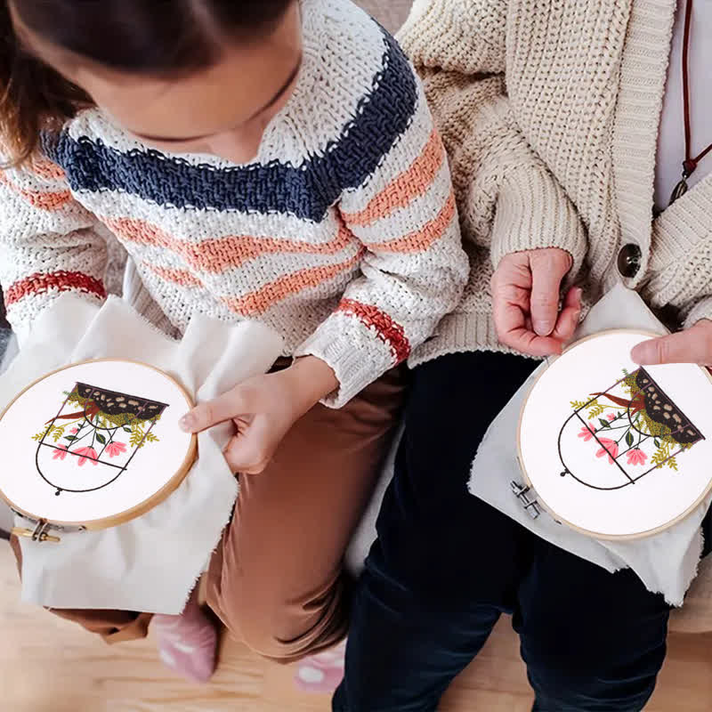 Rubbyoo Embroidery Kit - Flowers And Plants In Cage - image 9