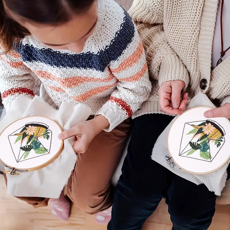 Rubbyoo Embroidery Kit -terrarium Botanical  - image 2