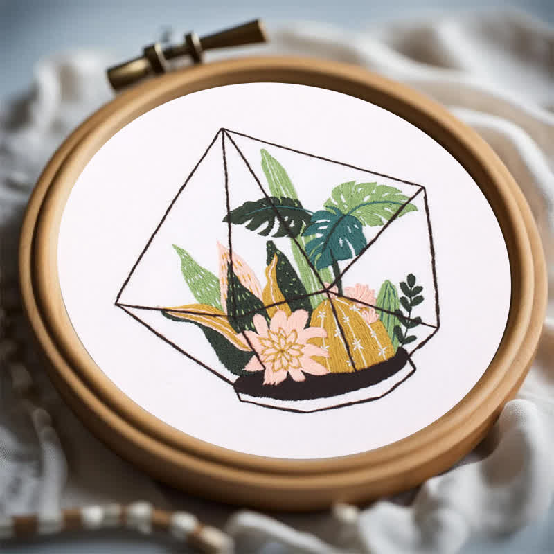 Rubbyoo Embroidery Kit -terrarium Botanical  - image 1