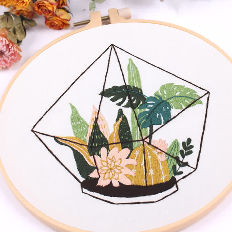 Rubbyoo Embroidery Kit -terrarium Botanical  - image 5