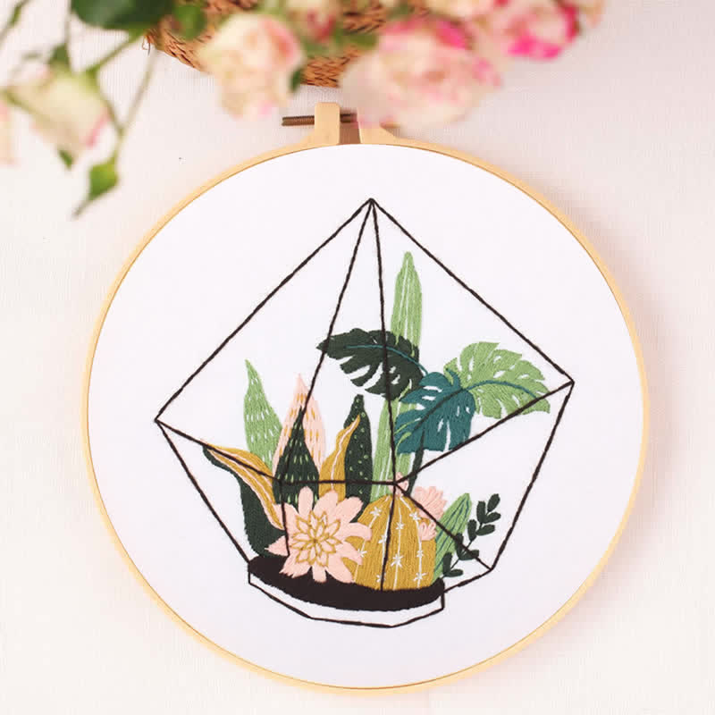 Rubbyoo Embroidery Kit -terrarium Botanical  - image 4