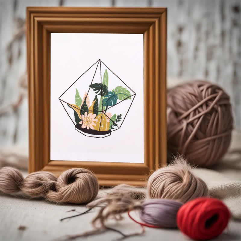 Rubbyoo Embroidery Kit -terrarium Botanical  - image 6
