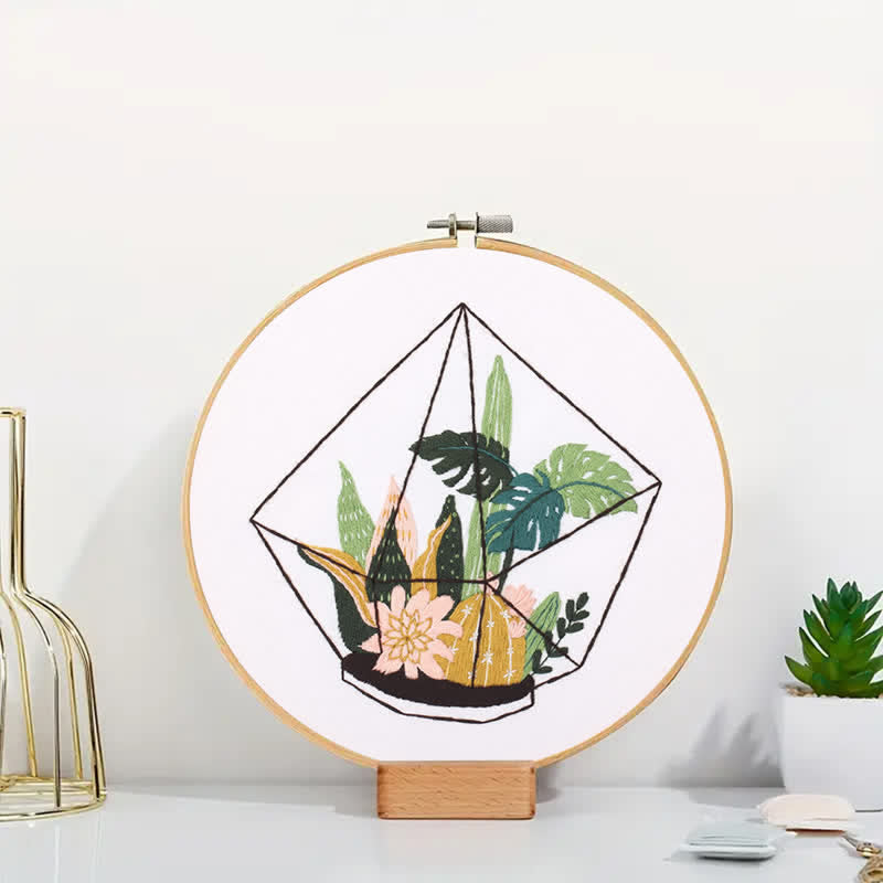 Rubbyoo Embroidery Kit -terrarium Botanical  - image 3