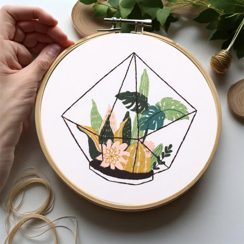 Rubbyoo Embroidery Kit -terrarium Botanical  - image 7