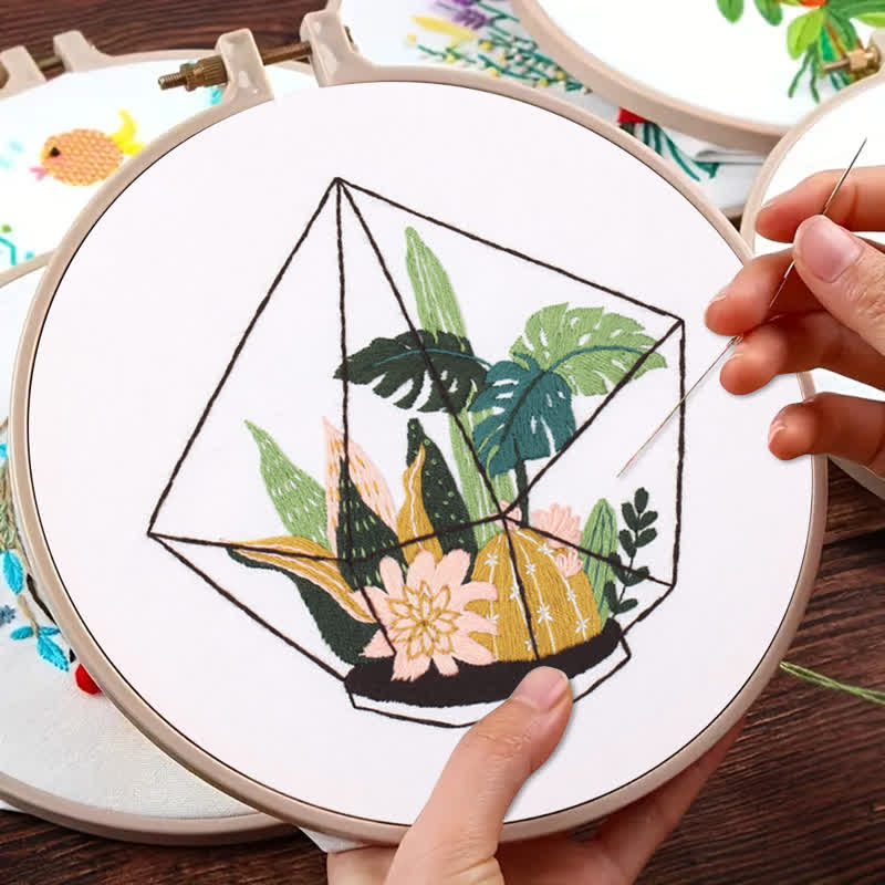 Rubbyoo Embroidery Kit -terrarium Botanical  - image 8