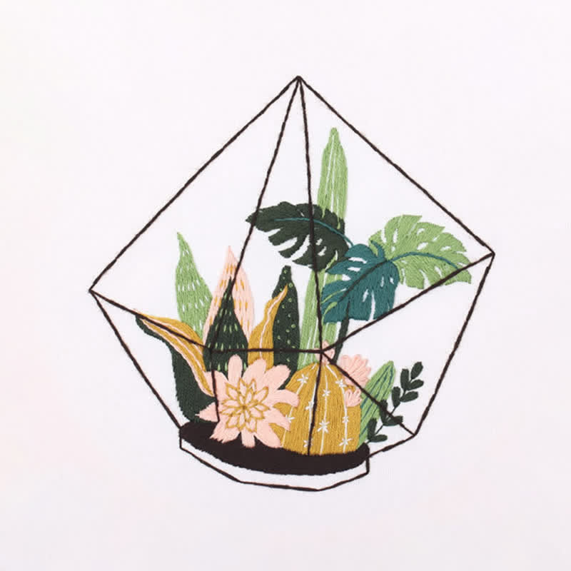 Rubbyoo Embroidery Kit -terrarium Botanical  - image 9