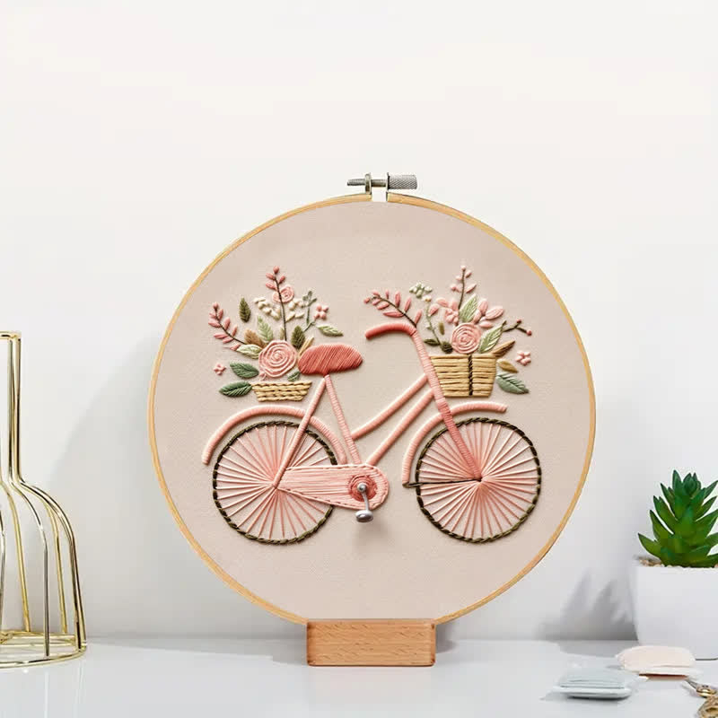 Rubbyoo Embroidery Kit - Floral Bike Modern Home Decor Craft kit - image 5