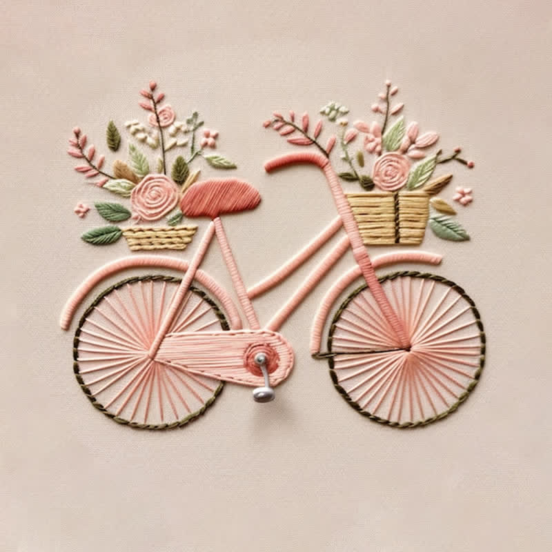 Rubbyoo Embroidery Kit - Floral Bike Modern Home Decor Craft kit - image 8