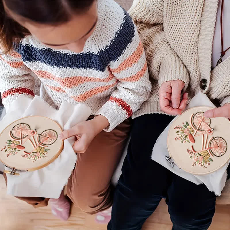 Rubbyoo Embroidery Kit - Floral Bike Modern Home Decor Craft kit - image 9