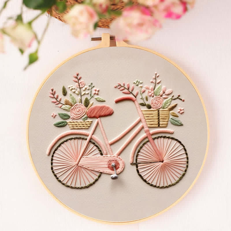 Rubbyoo Embroidery Kit - Floral Bike Modern Home Decor Craft kit - image 6
