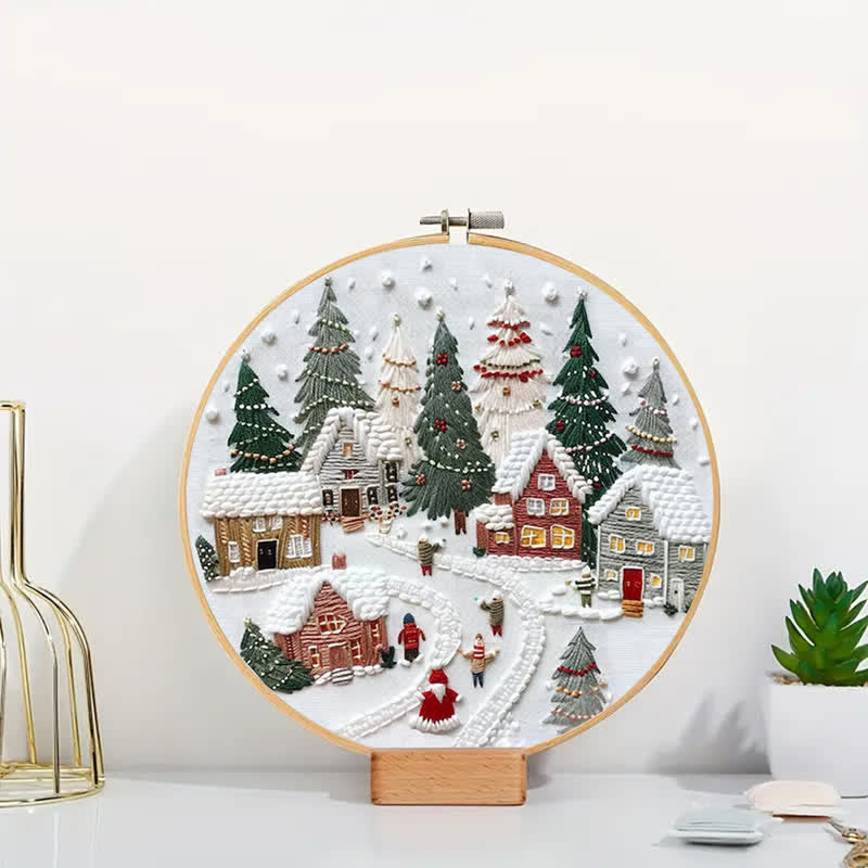 Rubbyoo Embroidery Kit - DIY Handmade Christmas Holiday Village Ornaments - image 5