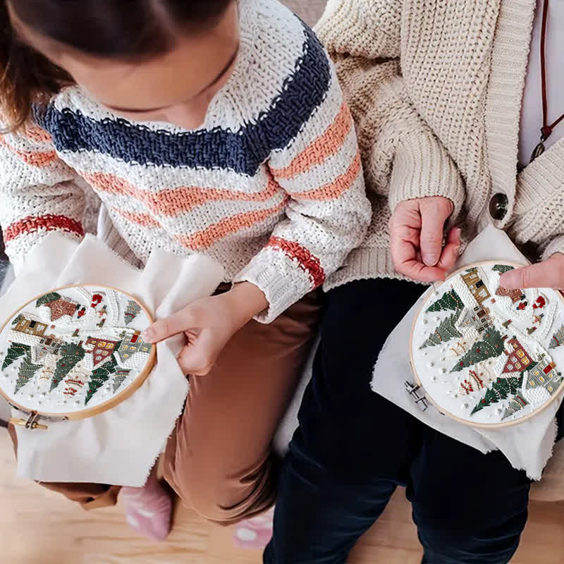 Rubbyoo Embroidery Kit - DIY Handmade Christmas Holiday Village Ornaments - image 4