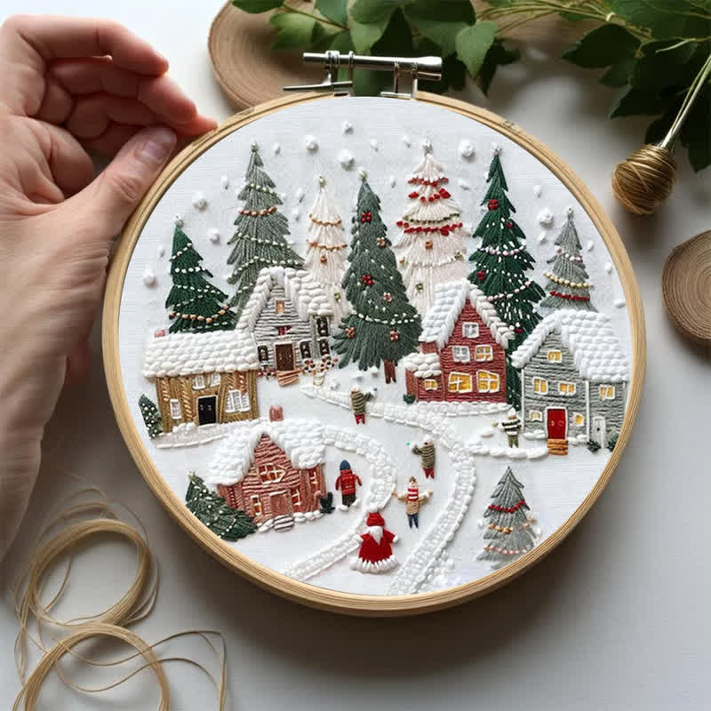 Rubbyoo Embroidery Kit - DIY Handmade Christmas Holiday Village Ornaments - image 2