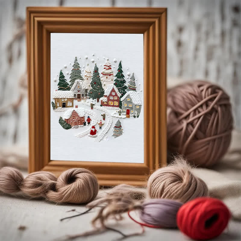 Rubbyoo Embroidery Kit - DIY Handmade Christmas Holiday Village Ornaments - image 7