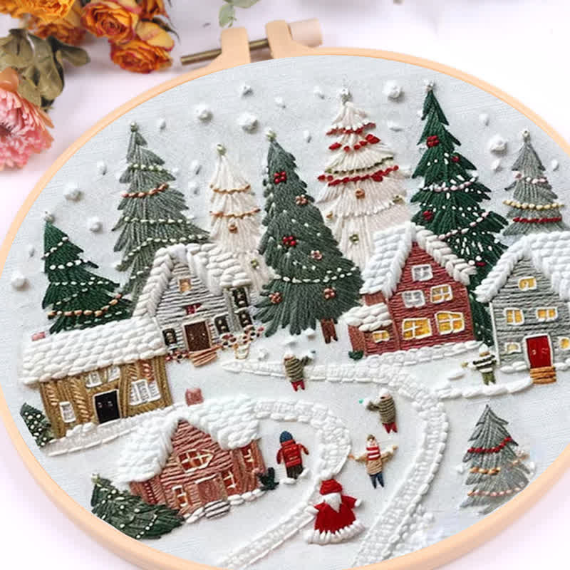 Rubbyoo Embroidery Kit - DIY Handmade Christmas Holiday Village Ornaments - image 8