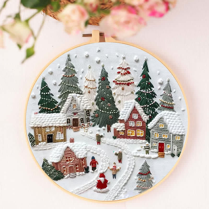Rubbyoo Embroidery Kit - DIY Handmade Christmas Holiday Village Ornaments - image 6