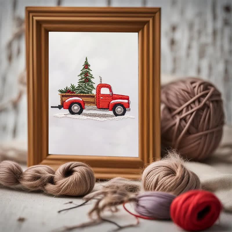 Rubbyoo Embroidery Kit - Red Truck Christmas - image 2