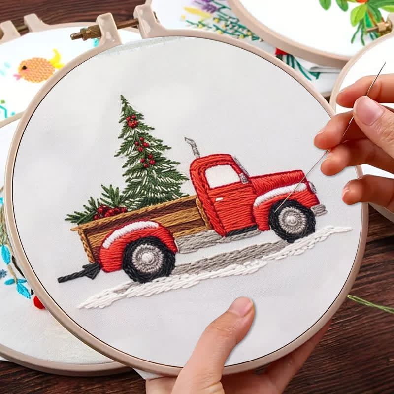 Rubbyoo Embroidery Kit - Red Truck Christmas - image 4