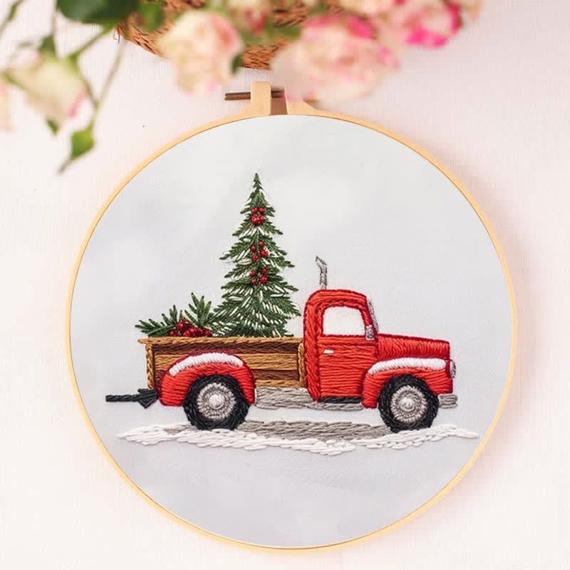 Rubbyoo Embroidery Kit - Red Truck Christmas - image 7