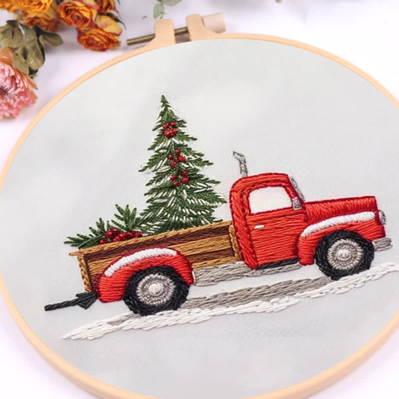 Rubbyoo Embroidery Kit - Red Truck Christmas - image 8