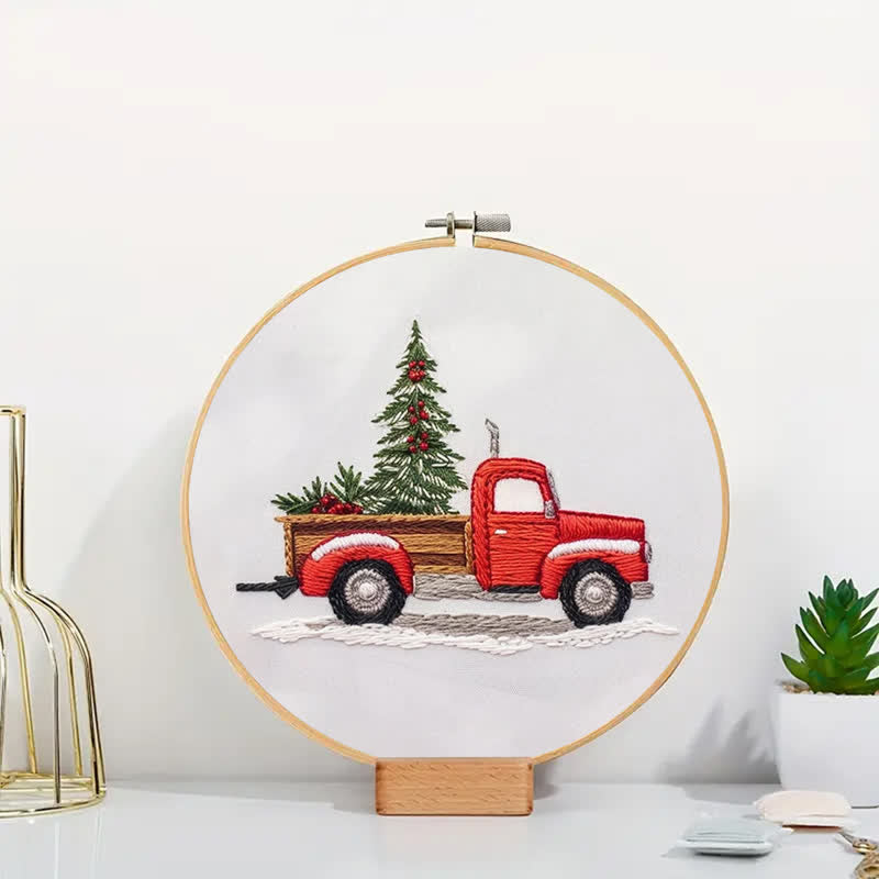 Rubbyoo Embroidery Kit - Red Truck Christmas - image 6